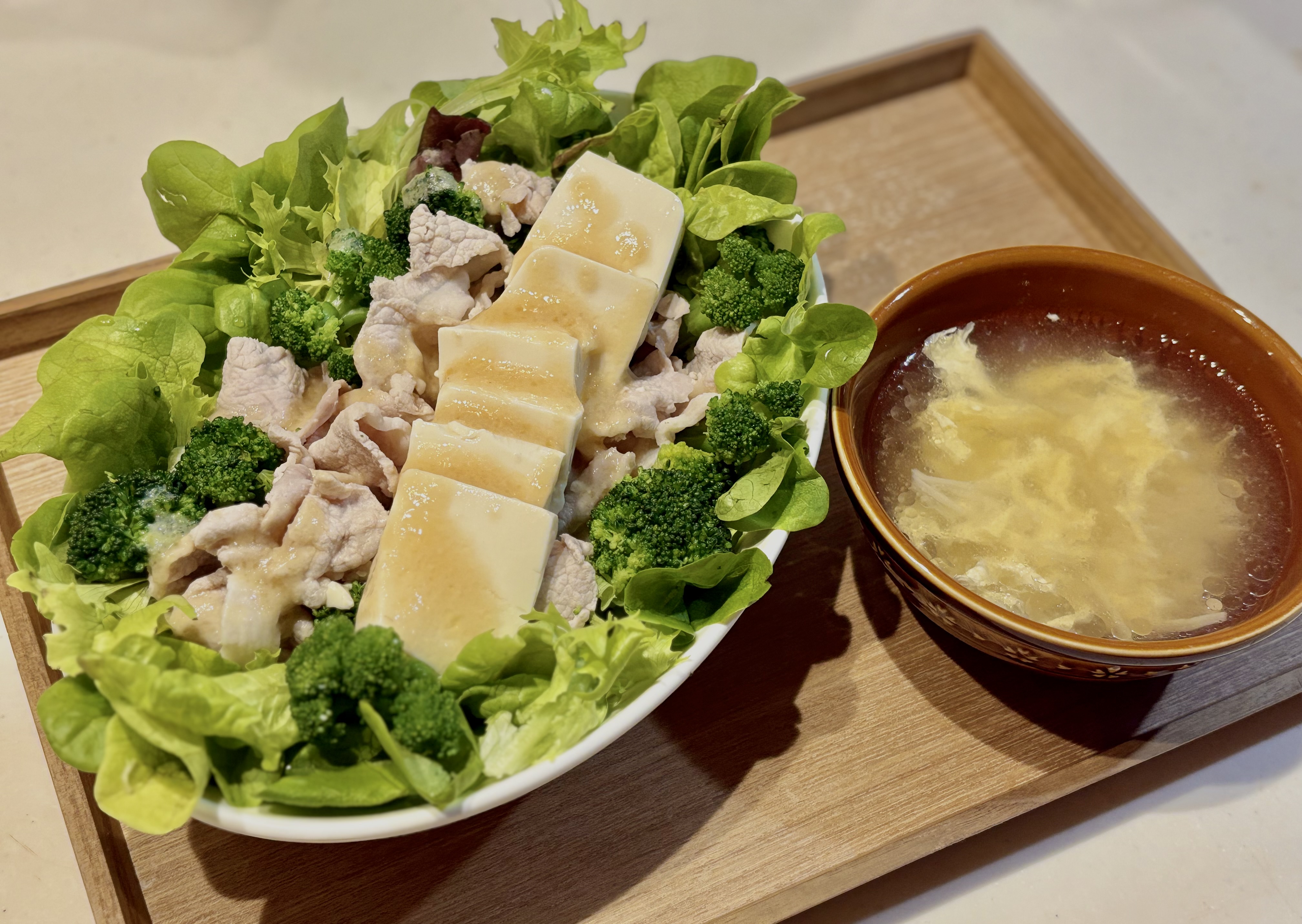 旨塩しゃぶしゃぶサラダ＆えのきと卵のスープ